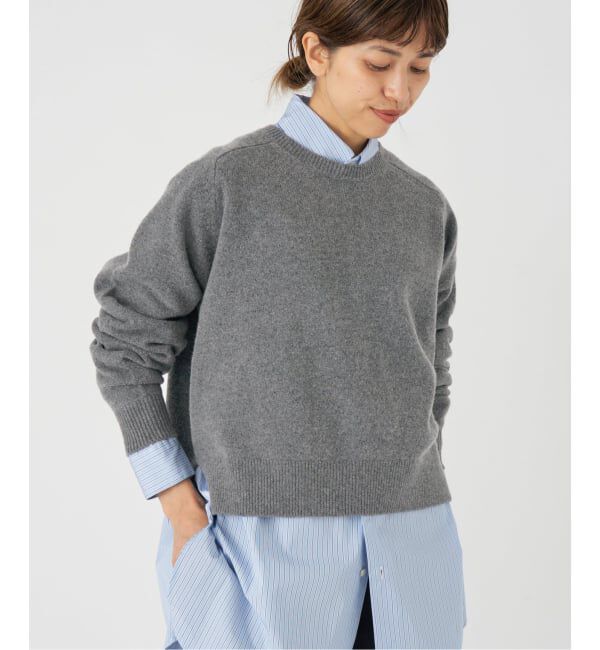 IENA「SUPER180クルーネックプルオーバー」|ニット・セーター|グレー