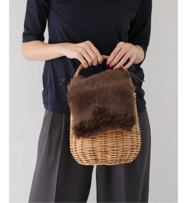 SLOBE IENA「BAGMATI/バグマティ SLOBE別注 ファーカゴバッグ」|かごバッグ|