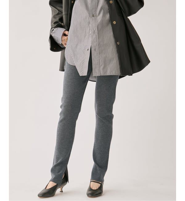 VERMEIL par iena「wool knit stick パンツ」|その他|グレーA