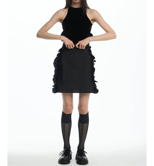 IENA LA BOUCLE「JUN MIKAMII/ジュンミカミ ラッフルスカート 25AW-6-J」|スカート|ブラック