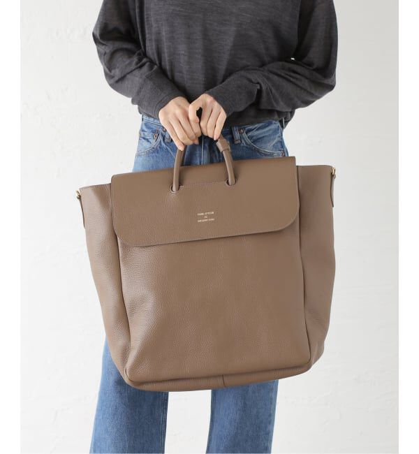 IENA「YOUNG&OLSEN/ヤングアンドオルセン EMBOSSED LEATHER TOTE L バッグ  YO2503-GD014」|トートバッグ|