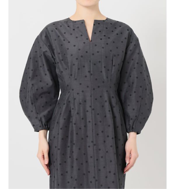 VERMEIL par iena「《予約》DOTジャガード ウエストシェイプワンピース」|ワンピース|