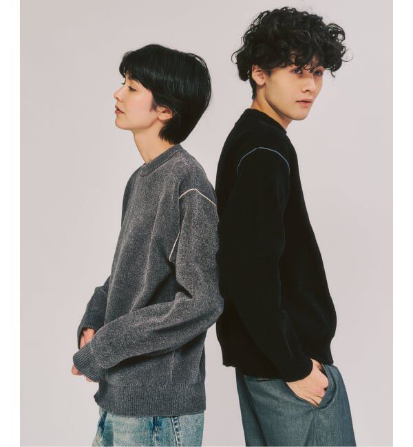 417 EDIFICE「モールニット カラーリブ プルオーバー」|ニット・セーター|