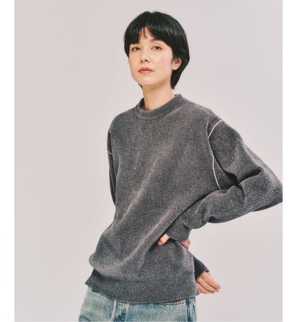 417 EDIFICE「モールニット カラーリブ プルオーバー」|ニット・セーター|