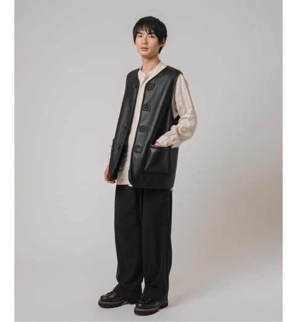 EDIFICE「ETS.MATERIAUX(マテリオ) ムートン ベスト」|ライダースジャケット|