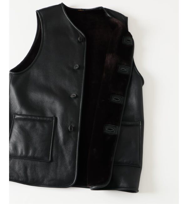 EDIFICE「ETS.MATERIAUX(マテリオ) ムートン ベスト」|ライダースジャケット|