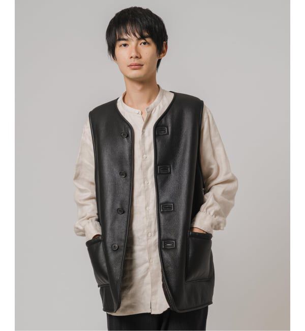 EDIFICE「ETS.MATERIAUX(マテリオ) ムートン ベスト」|ライダースジャケット|