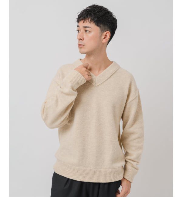 EDIFICE「ETS.MATERIAUX(マテリオ) シャギー Vネック ニット」|ニット・セーター|