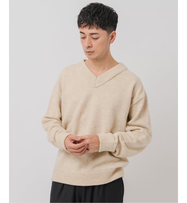 EDIFICE「ETS.MATERIAUX(マテリオ) シャギー Vネック ニット」|ニット・セーター|