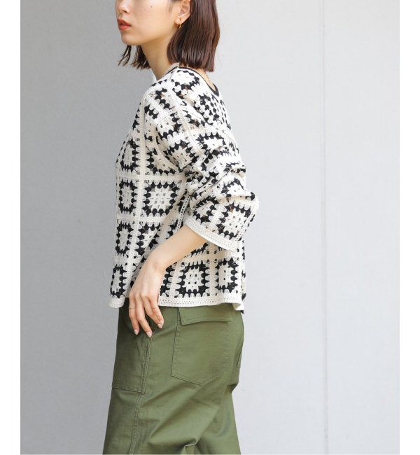 JOURNAL STANDARD relume「クロシェモチーフクルーネックカーディガン 2way」|カーディガン|