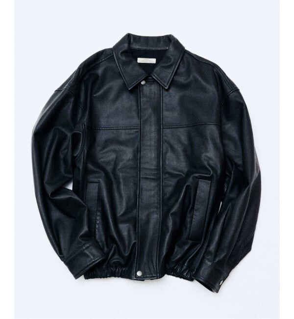 JOURNAL STANDARD relume「ラムレザー ショート ステンカラー ブルゾン」|ライダースジャケット|ブラック