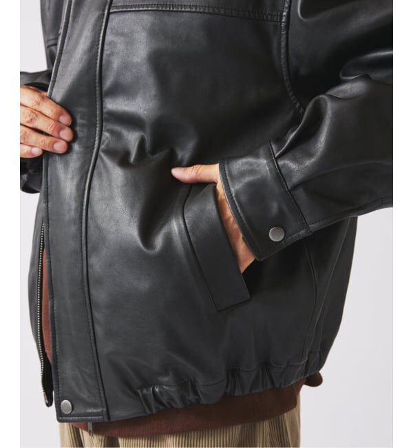 JOURNAL STANDARD relume「ラムレザー ショート ステンカラー ブルゾン」|ライダースジャケット|