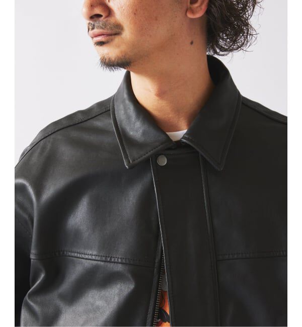 JOURNAL STANDARD relume「ラムレザー ショート ステンカラー ブルゾン」|ライダースジャケット|