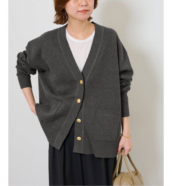 追加2》コットンカシミヤミックスダブルニットVネックカーディガン