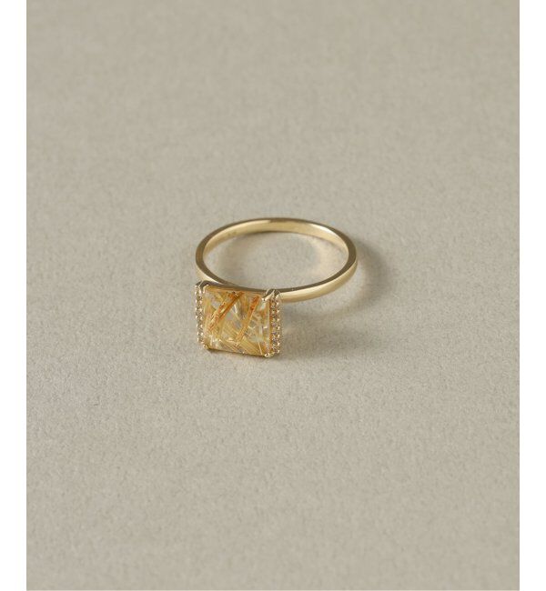 Lilas by Spick&Span「ルチルクォーツバフトップカットダイヤリング K10」|リング|ゴールド