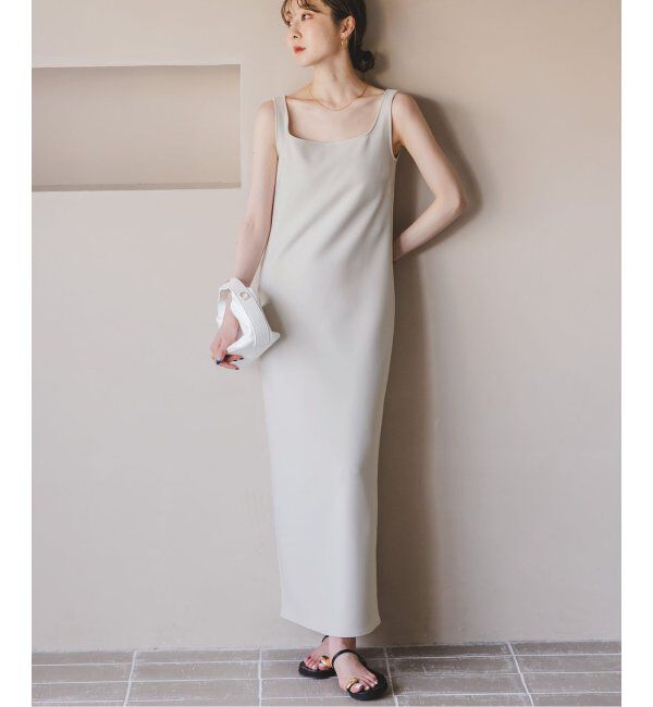 NOBLE「《追加》【洗える】ニットライクジョーゼット2wayワンピース」|ワンピース|