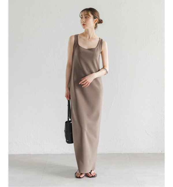 NOBLE「《追加》【洗える】ニットライクジョーゼット2wayワンピース」|ワンピース|