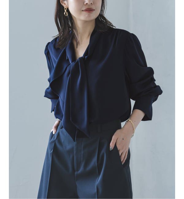 NOBLE「《WEB限定追加》ロイヤルサテンボウタイブラウス 4」|シャツ・ブラウス|
