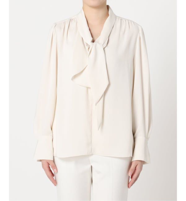 NOBLE「《WEB限定追加》ロイヤルサテンボウタイブラウス 4」|シャツ・ブラウス|