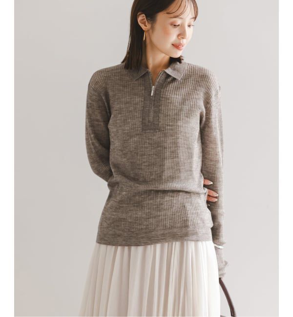 NOBLE「フロントジップシアーアルパカニット」|ニット・セーター|