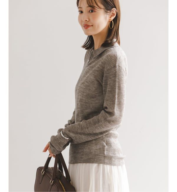NOBLE「フロントジップシアーアルパカニット」|ニット・セーター|