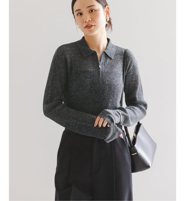 NOBLE「フロントジップシアーアルパカニット」|ニット・セーター|
