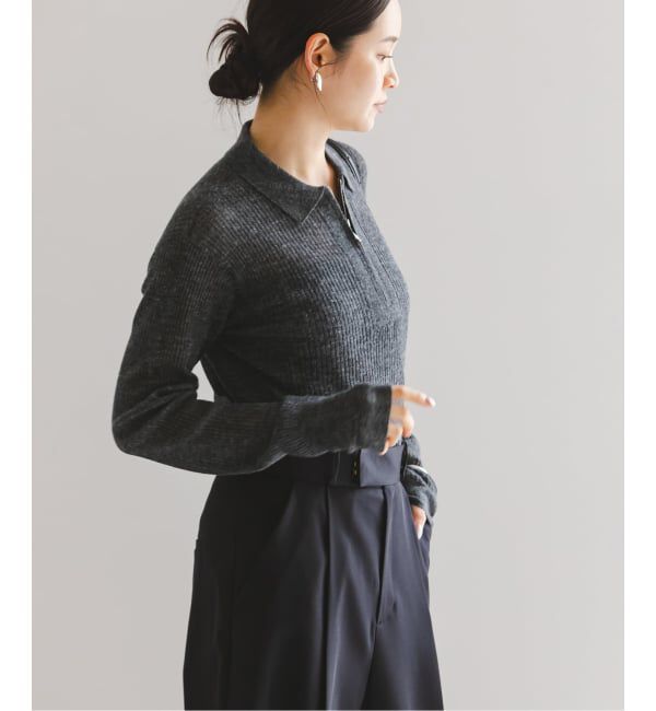 NOBLE「フロントジップシアーアルパカニット」|ニット・セーター|