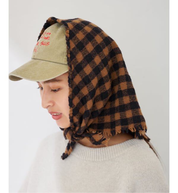 FRAMeWORK「MY LAB ウールチェック三角スカーフ」|バンダナ・スカーフ|