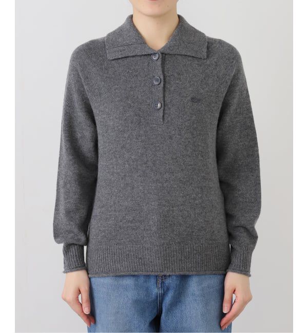 U by SPICK&SPAN「LACOSTE/ラコステ HALF BUTTON ニットプルオーバー」|ニット・セーター|