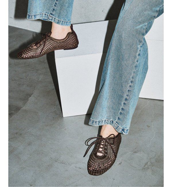  「GRISE EMBROIDERY レースアップ」|その他|ブラウン