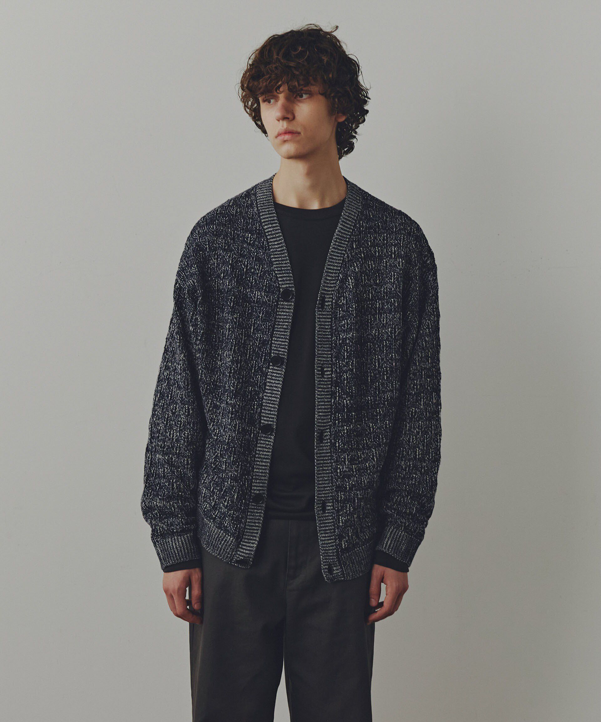 nano･universe「WEB限定/「Commonuse」ジャガードＶネックカーディガン」|ニット・セーター|パターン1