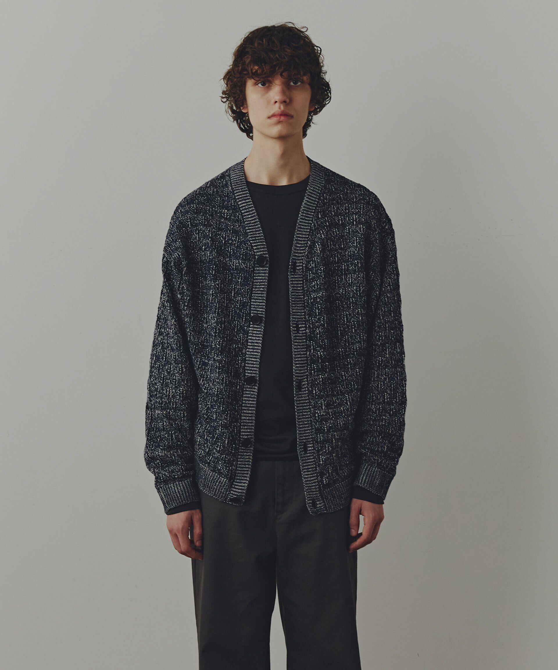 nano･universe「WEB限定/「Commonuse」ジャガードＶネックカーディガン」|ニット・セーター|