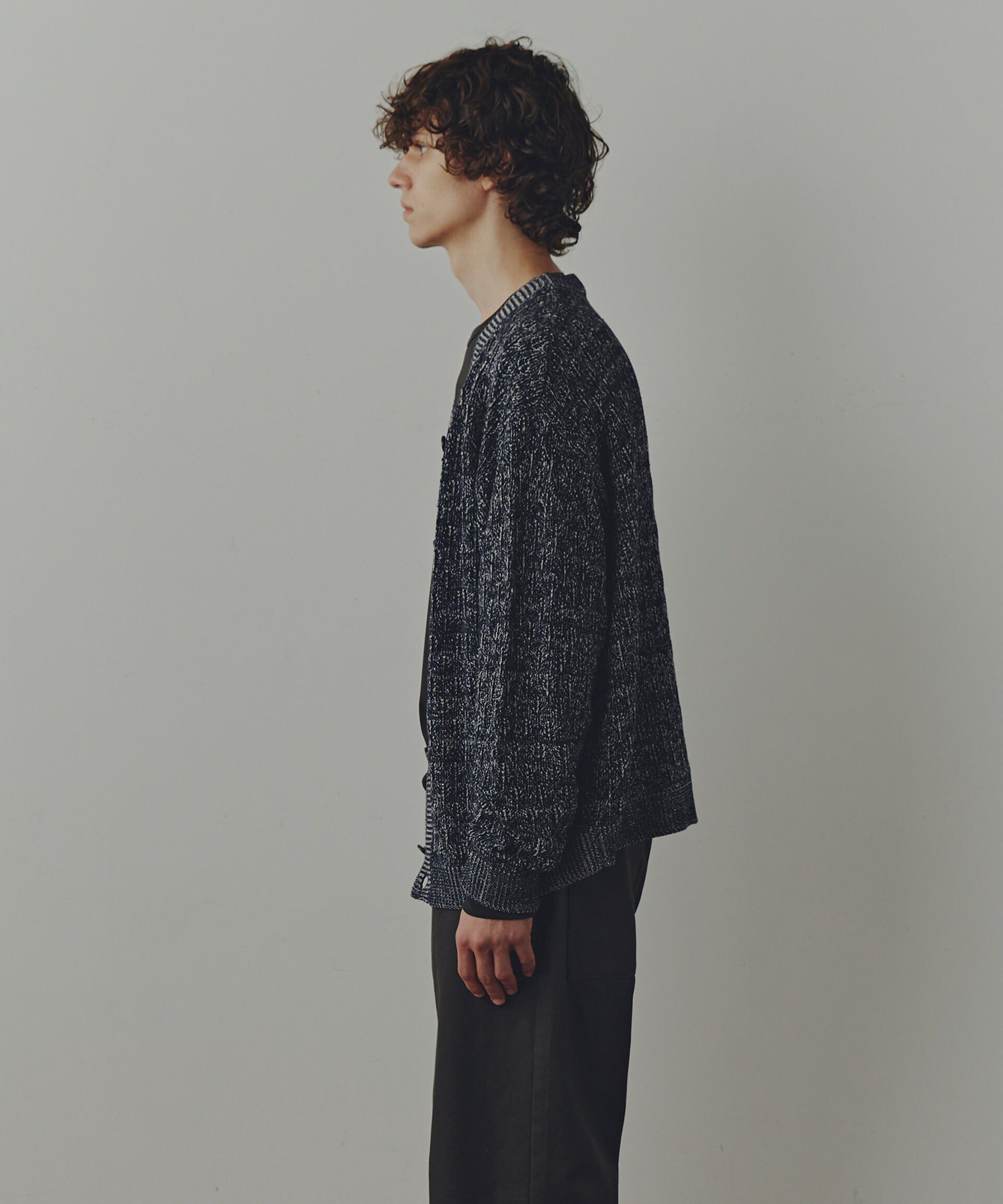 nano･universe「WEB限定/「Commonuse」ジャガードＶネックカーディガン」|ニット・セーター|