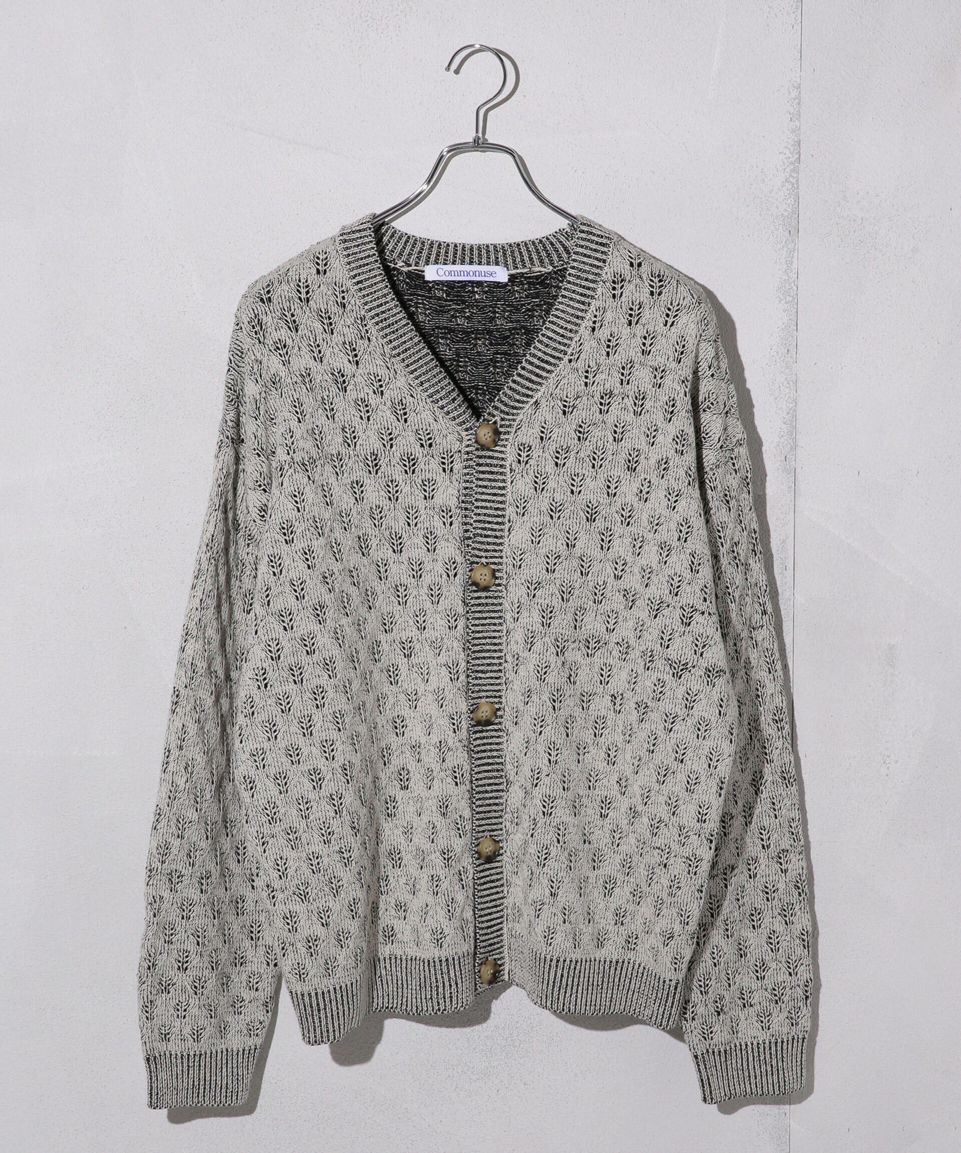 nano･universe「WEB限定/「Commonuse」ジャガードＶネックカーディガン」|ニット・セーター|