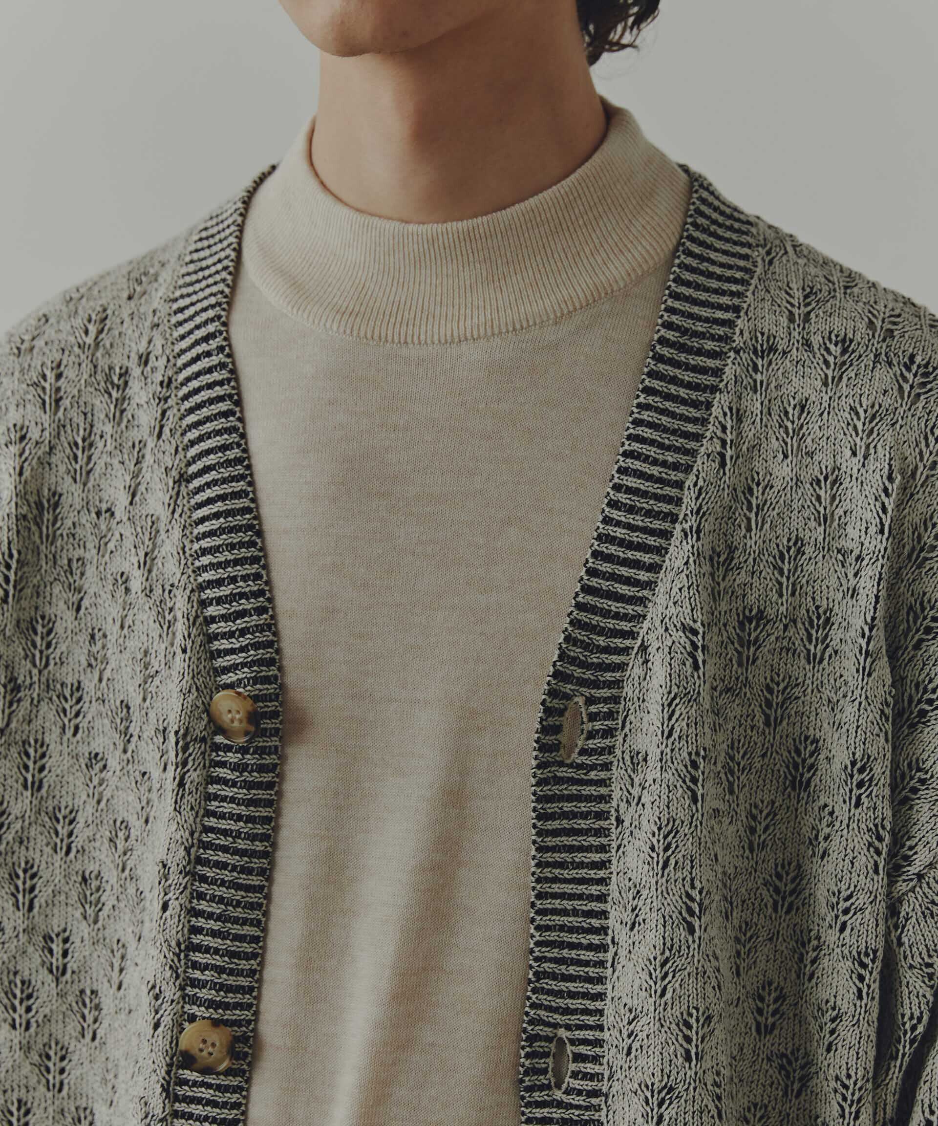 nano･universe「WEB限定/「Commonuse」ジャガードＶネックカーディガン」|ニット・セーター|