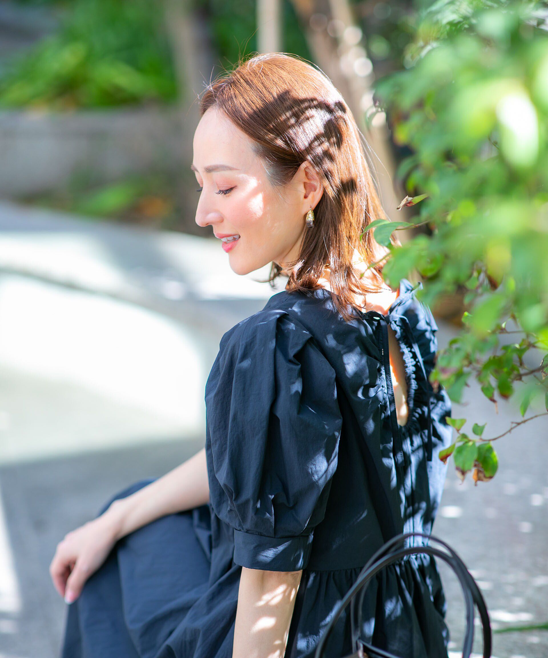 nano･universe「「星玲奈&times;NANO universe」タックスリーブタスランマキシワンピース」|ワンピース|