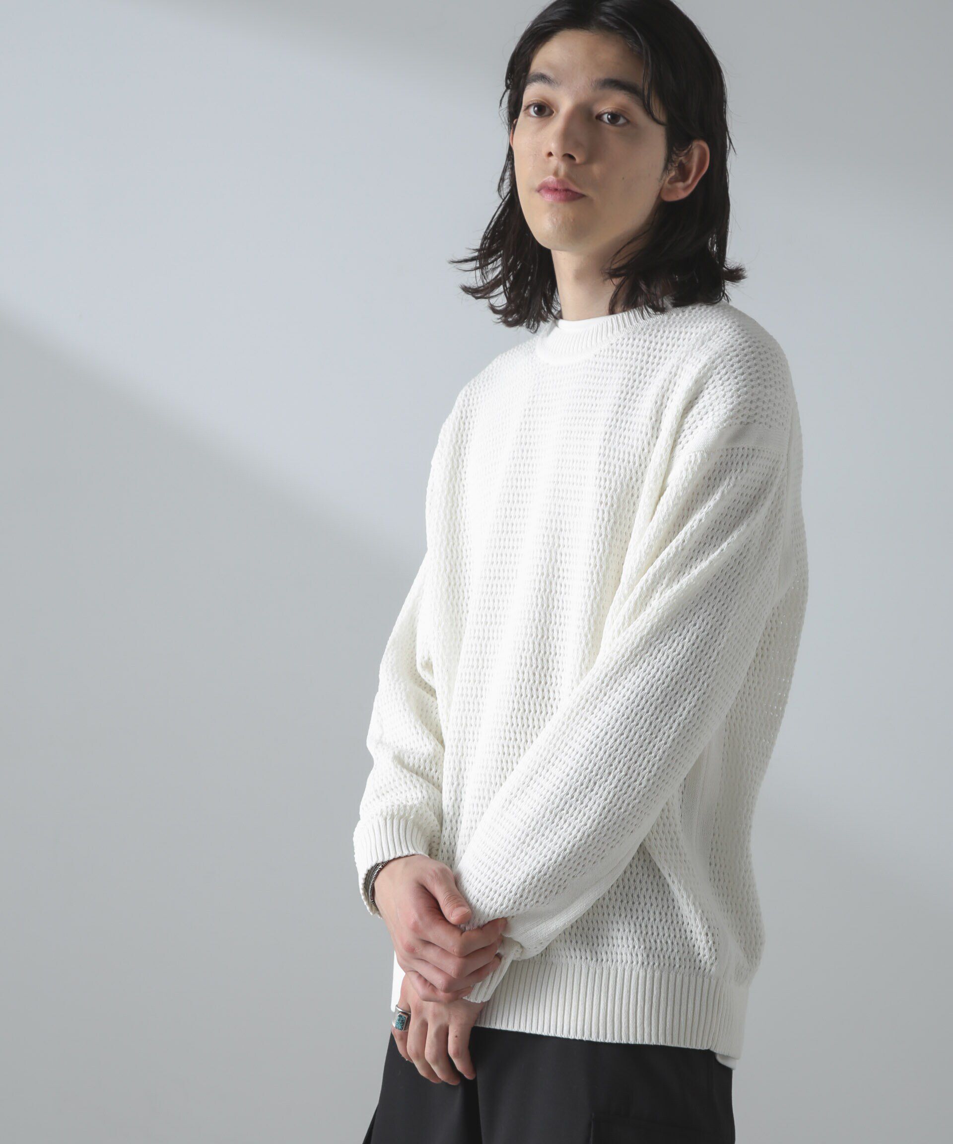 nano･universe「ギマアイレットボクシーニットプルオーバー」|ニット・セーター|