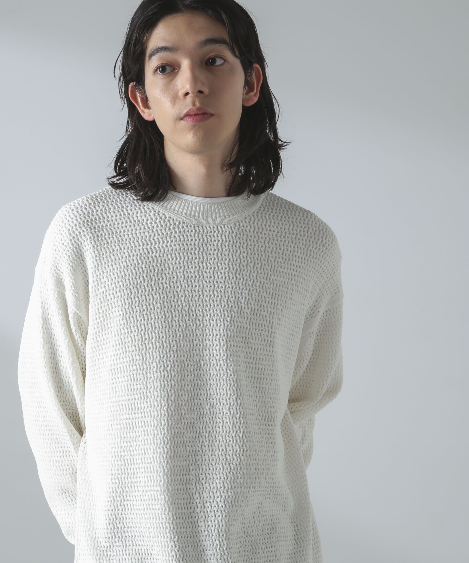 nano･universe「ギマアイレットボクシーニットプルオーバー」|ニット・セーター|