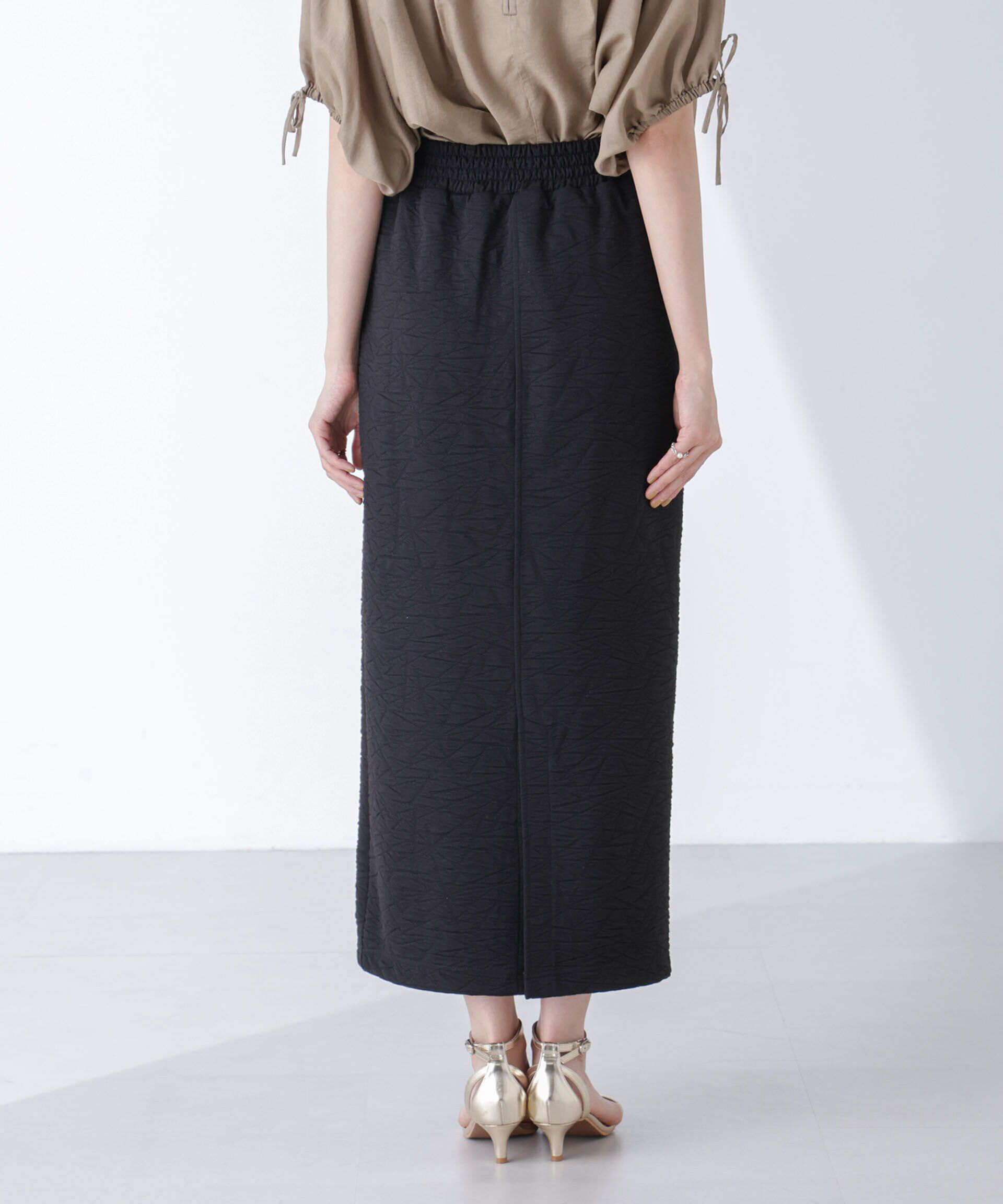 nano･universe「フクレジャガードカットナロースカート(セットアップ可)」|スカート|