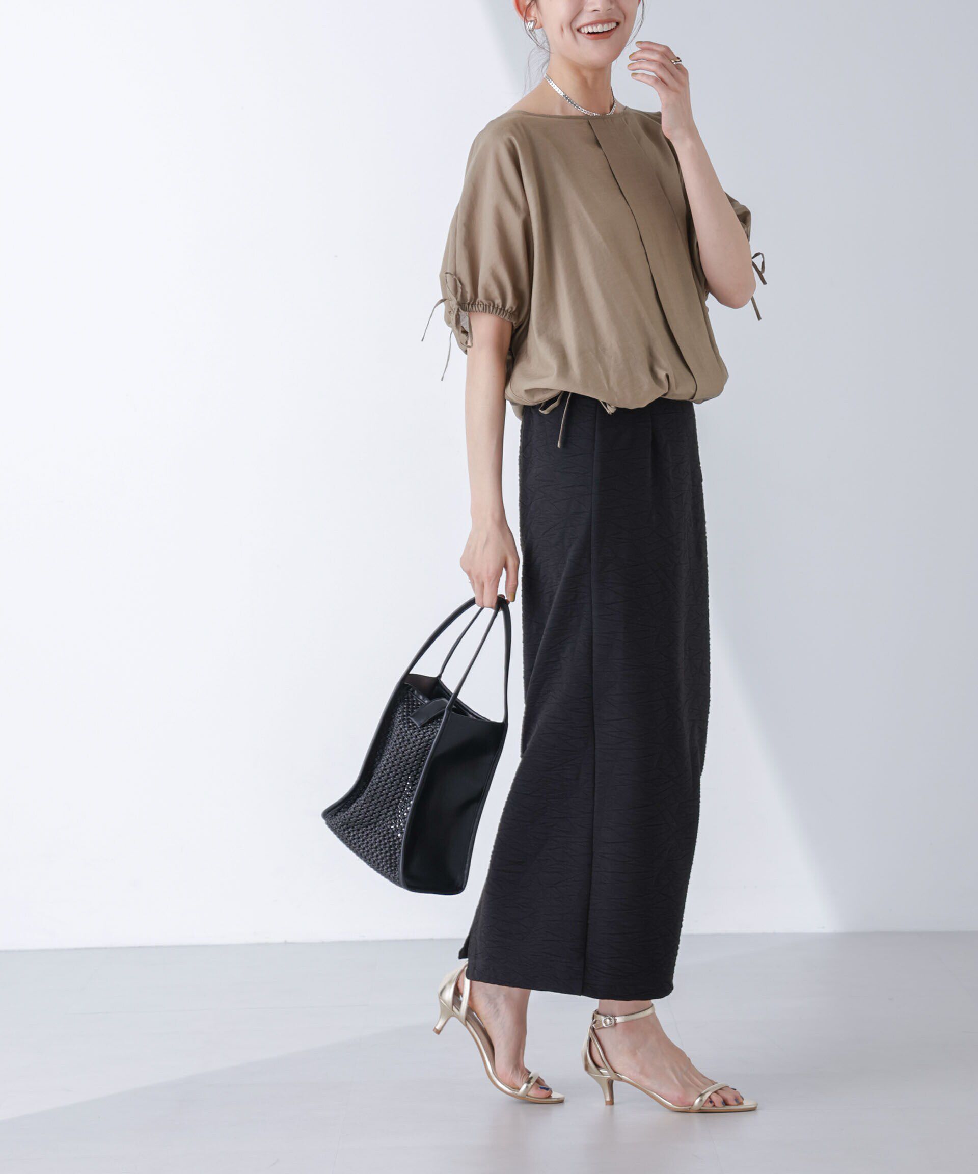 nano･universe「フクレジャガードカットナロースカート(セットアップ可)」|スカート|