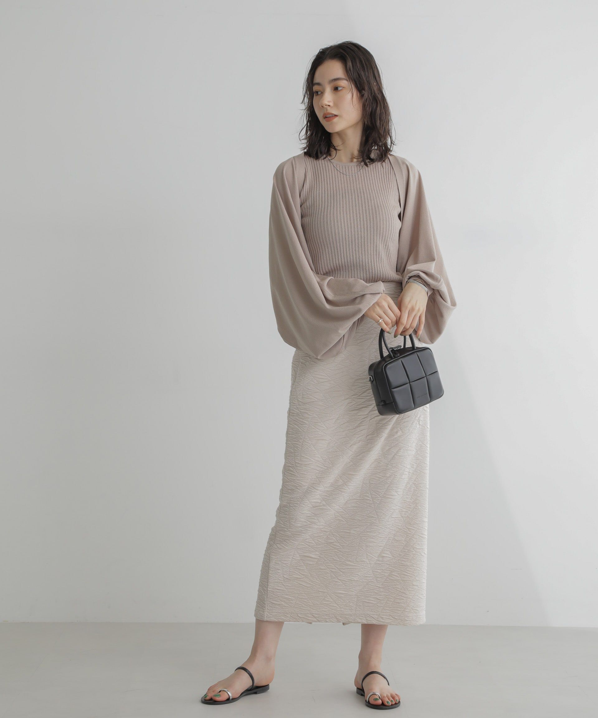 nano･universe「フクレジャガードカットナロースカート(セットアップ可)」|スカート|