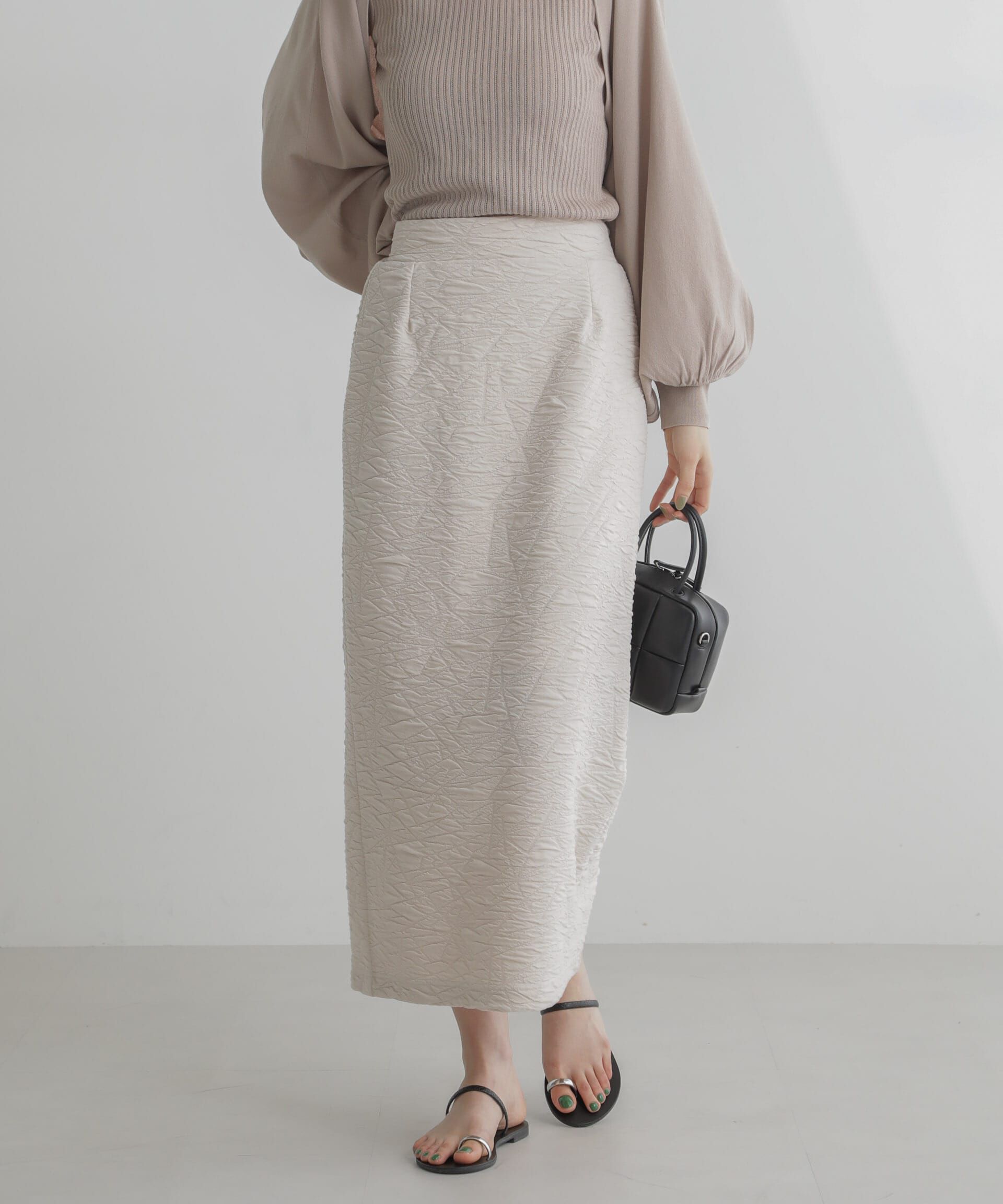 nano･universe「フクレジャガードカットナロースカート(セットアップ可)」|スカート|