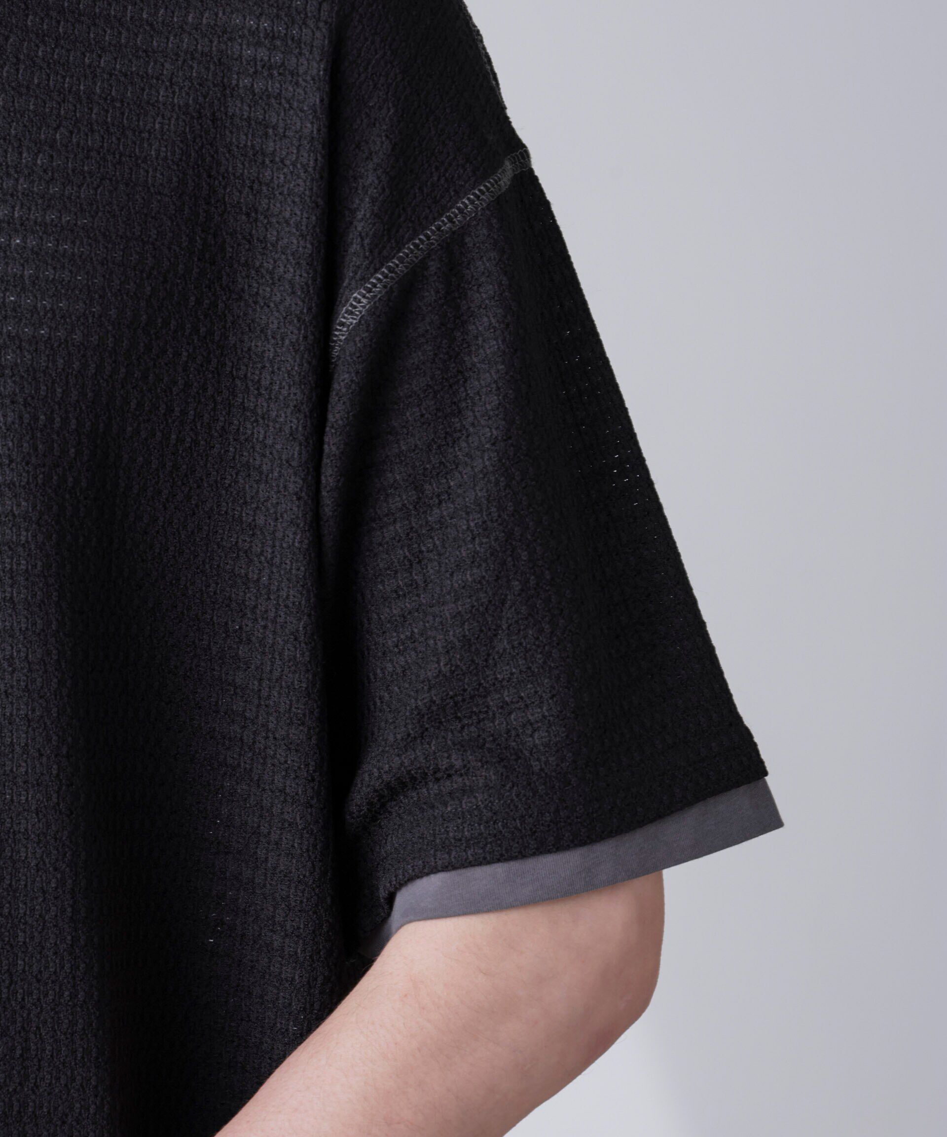 nano･universe「カラーステッチジャガードTシャツ 半袖」|Tシャツ・カットソー|