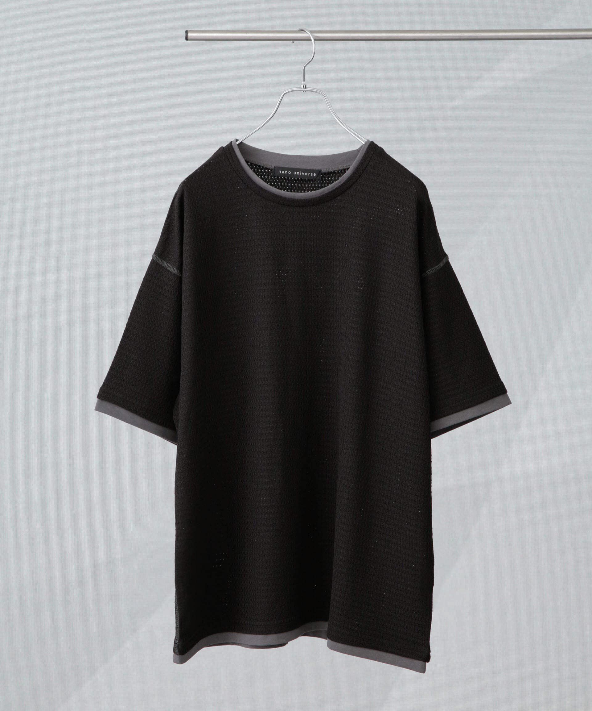 nano･universe「カラーステッチジャガードTシャツ 半袖」|Tシャツ・カットソー|