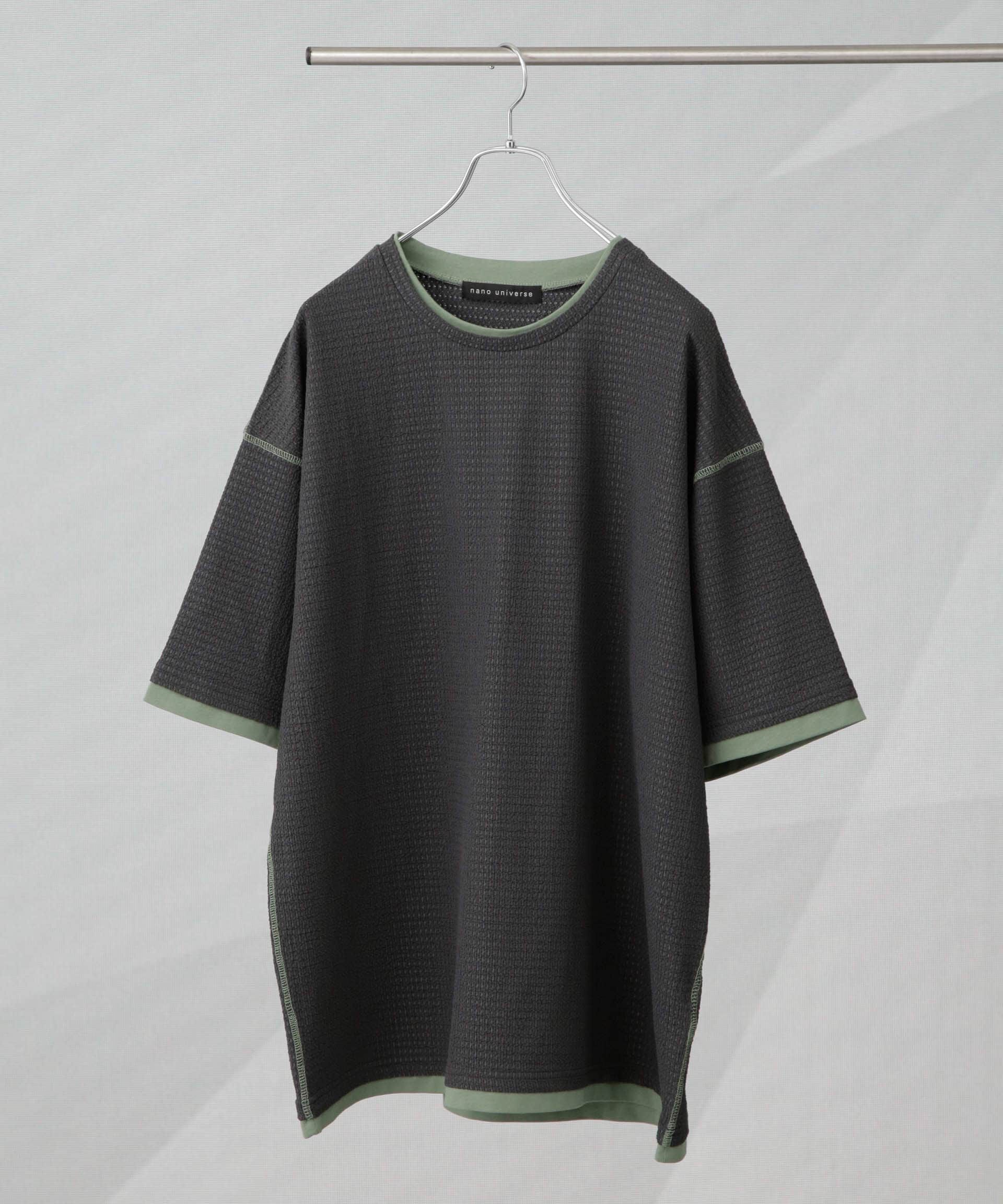 nano･universe「カラーステッチジャガードTシャツ 半袖」|Tシャツ・カットソー|