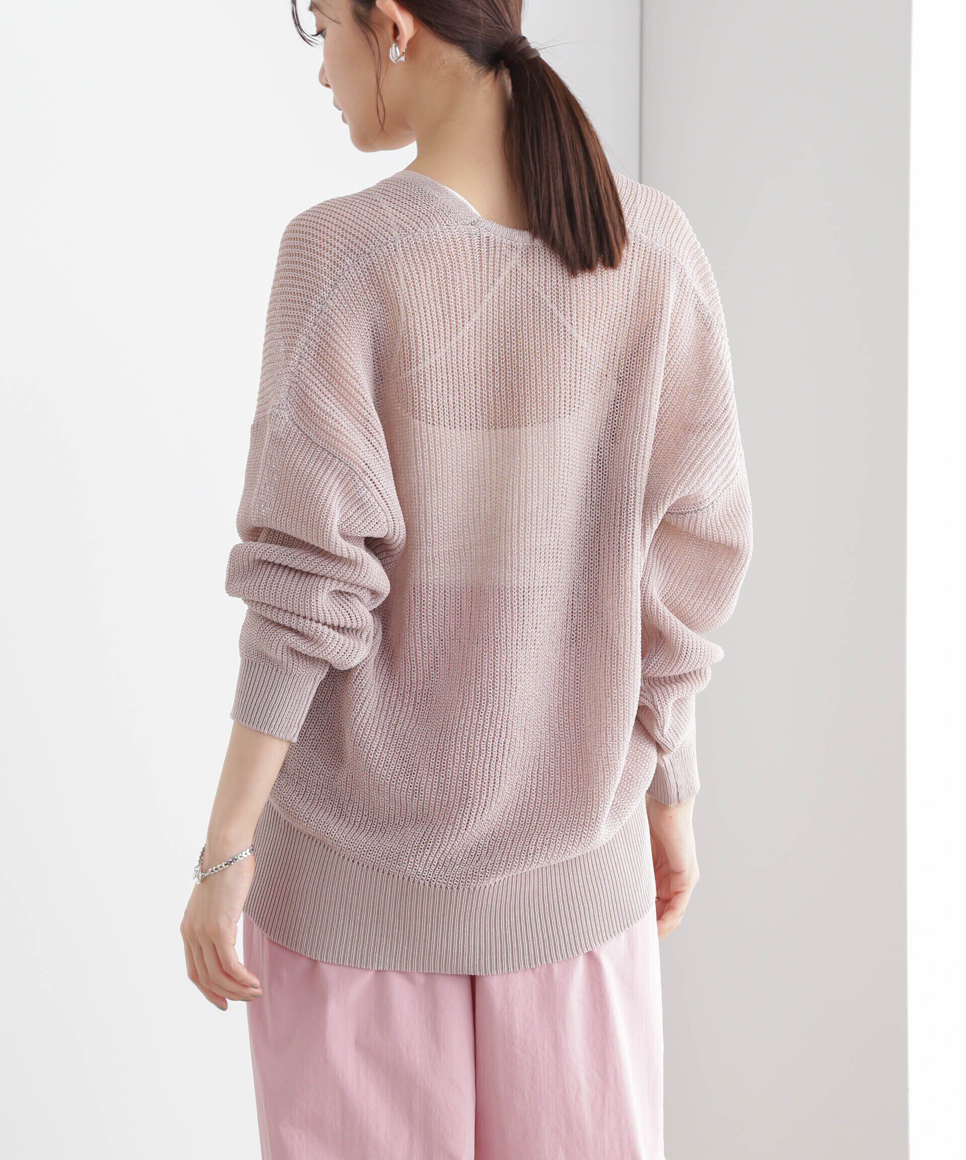 nano･universe「DeepVネックシアー畔ニット」|ニット・セーター|