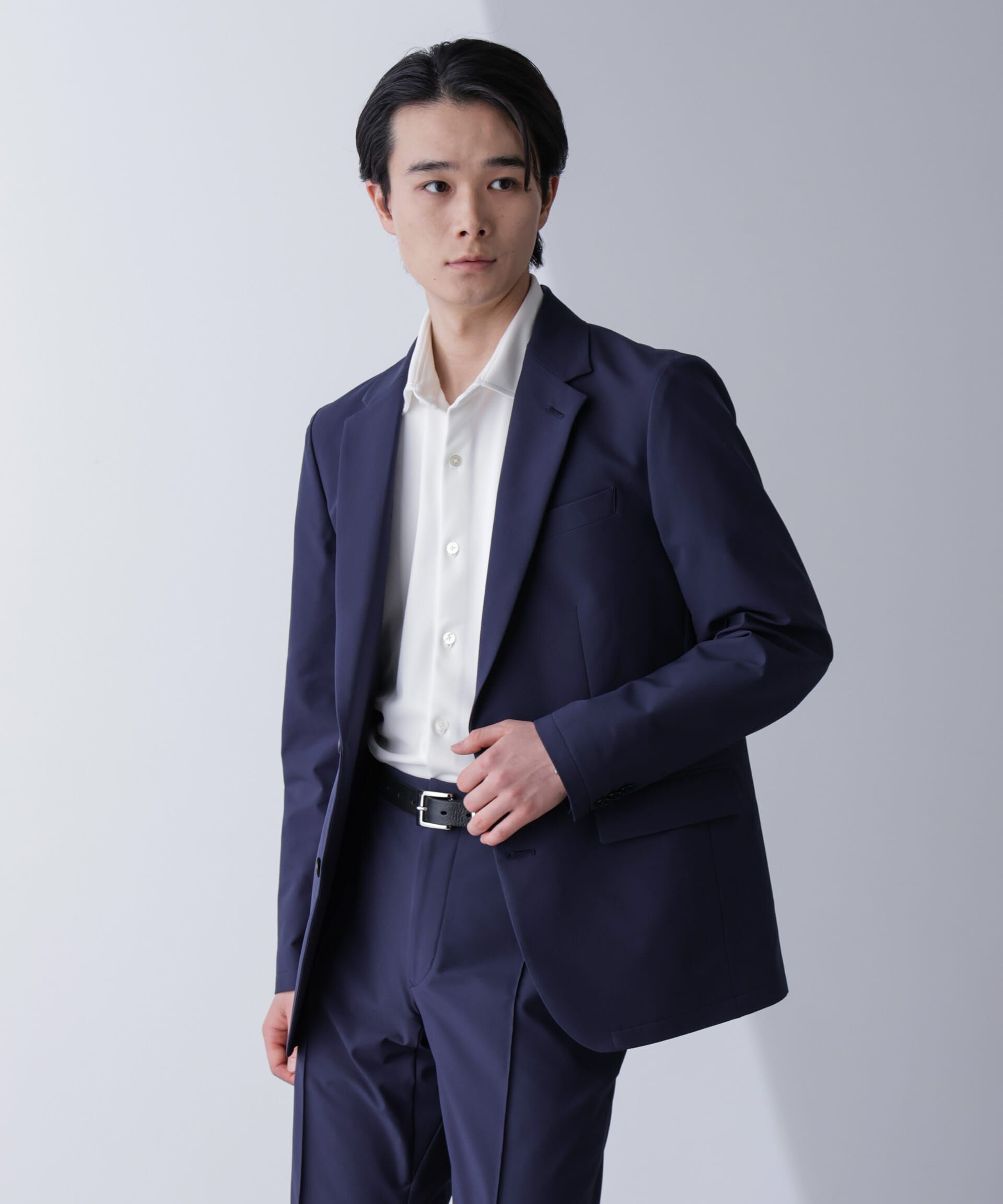 nano･universe「｢N JACKET PREMIUM｣TEXBRID(R)撥水ｳﾗﾄﾞｯﾄｽﾄﾚｯﾁｼﾞｬｹｯﾄ(ｾｯﾄ 」|スーツ|