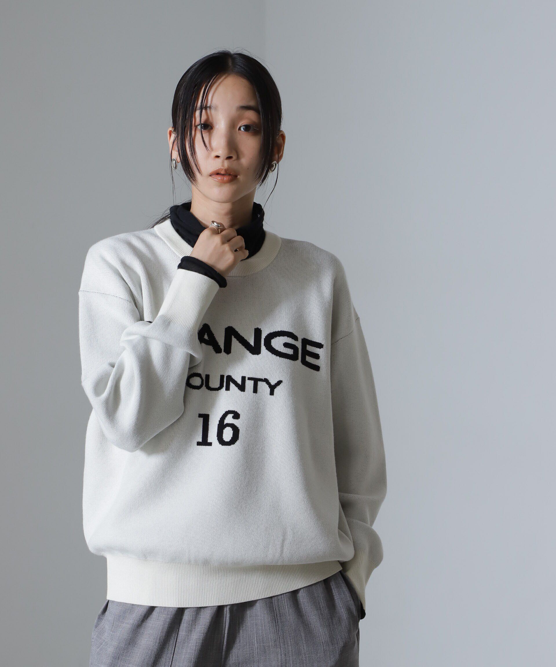 nano･universe「ダブルジャガードロゴニット」|ニット・セーター|