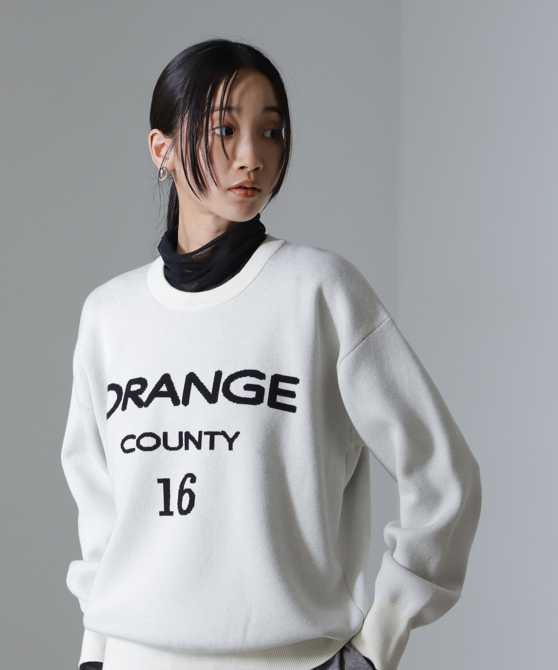 nano･universe「ダブルジャガードロゴニット」|ニット・セーター|