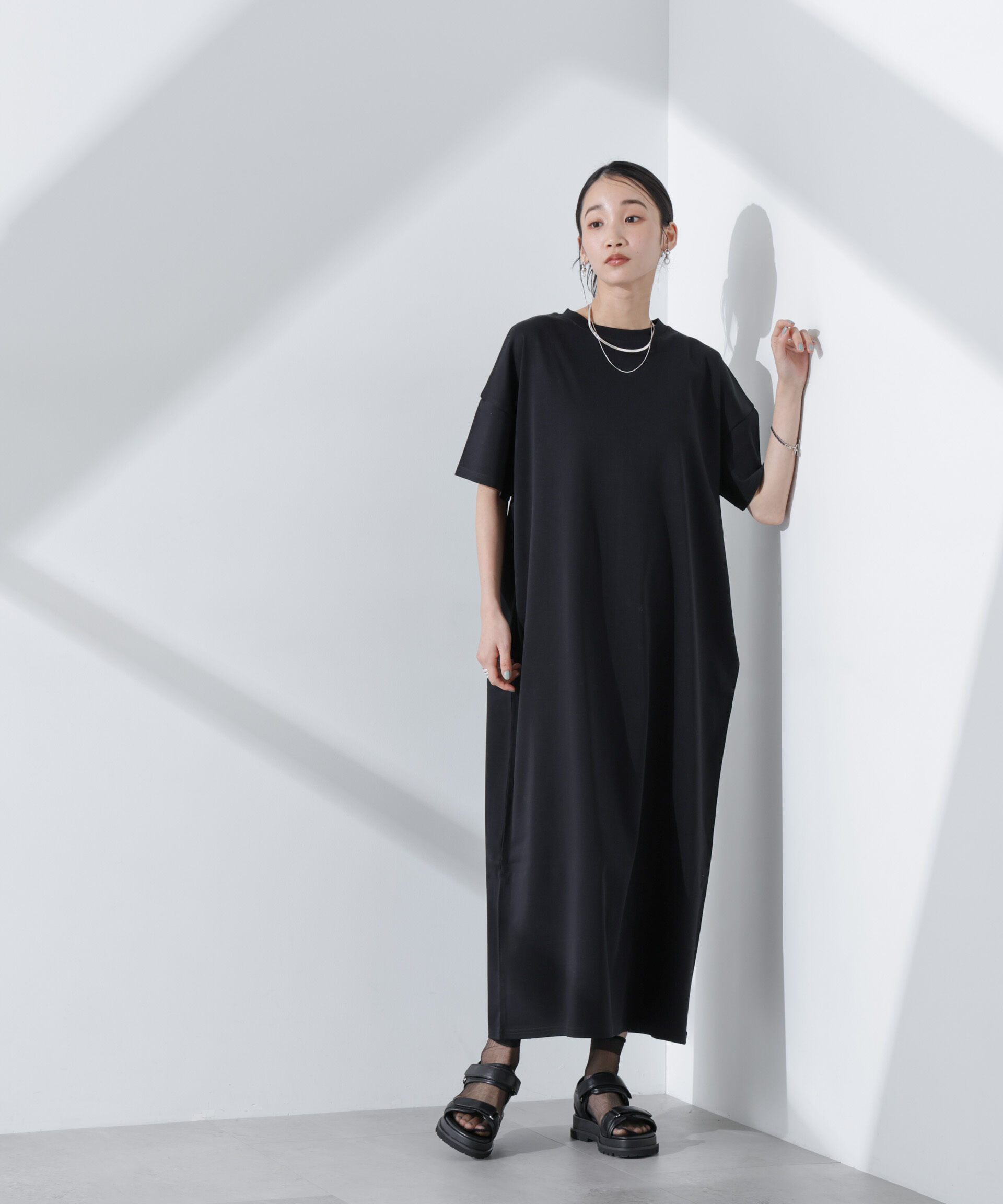 nano･universe「Anti Smellスムースシルケットワイドワンピース」|ワンピース|